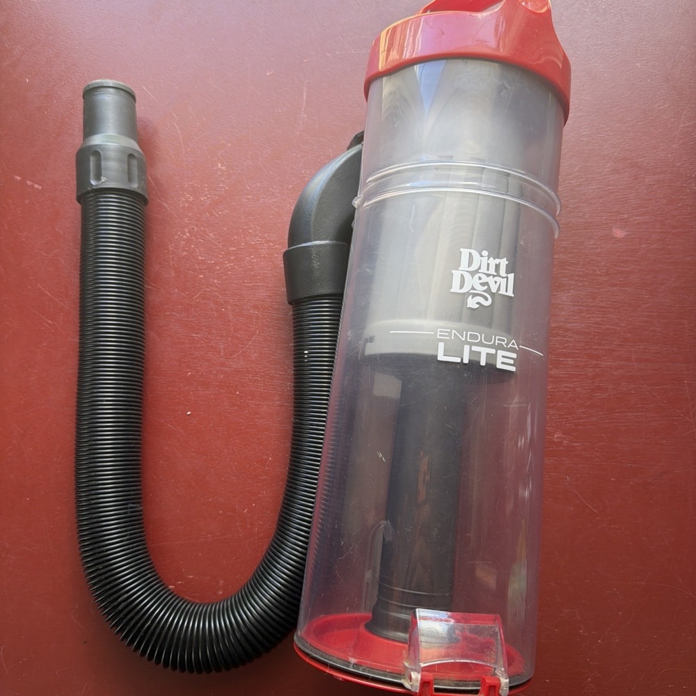 Dirt Devil Endura Lite Red Canister Dust Bin And Hose Genuine Parts